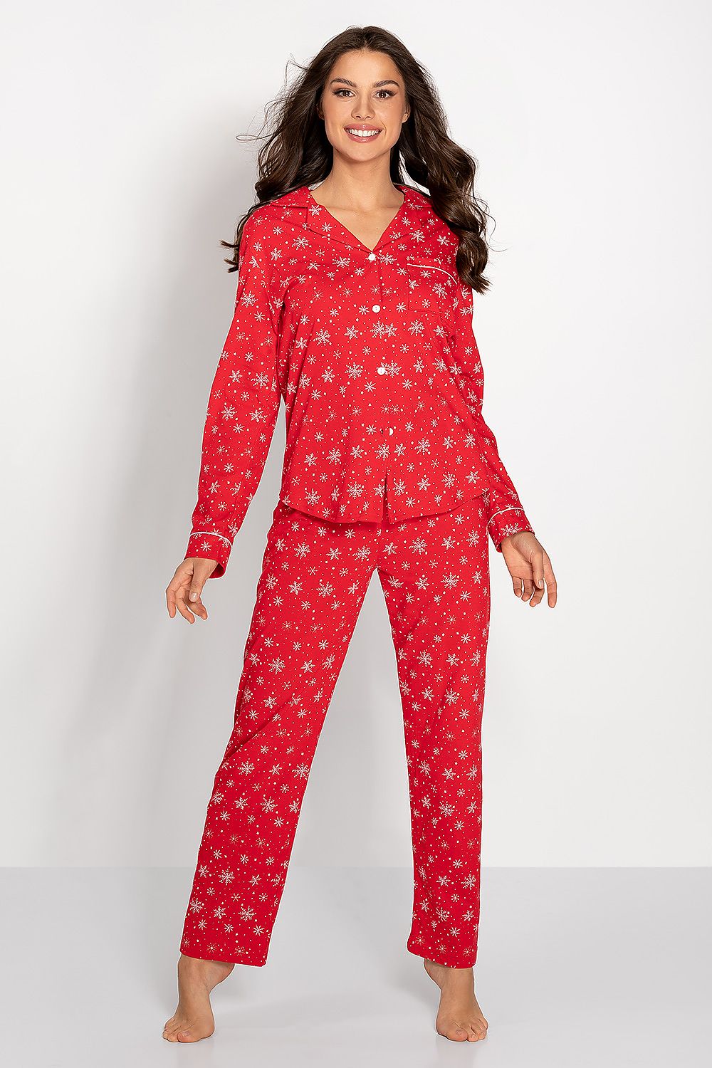 Pyjamas Momenti Per Me til dame fra MS StyleHaven, laget av Bomull, farge Rød, størrelse s, med 45720 ermer, perfekt til casual; dress