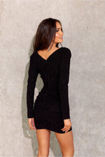 Shine All Night – Roco Fashion Glitrende Drapert Minikjole fra MS StyleHaven, størrelse 36, med long, bukselengde long, kjolelengde mini, kjolestil pencil; sheath