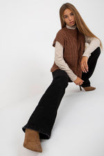 Gilet Sublevel til dame fra MS StyleHaven, laget av Akryl, farge Brun, størrelse M/L, med short ermer
