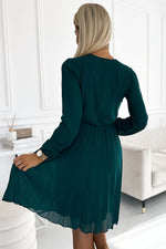 Isabella-kjole fra Numoco – Elegant plissert chiffongkjole for spesielle anledninger til dame fra MS StyleHaven, laget av polyester, farge Rosa 2, størrelse XXL, med long ermer, perfekt til casual; dress