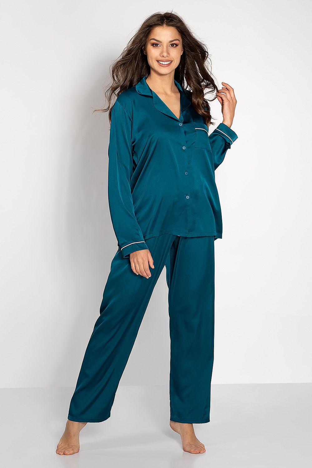 Pyjamas Momenti Per Me til dame fra MS StyleHaven, laget av polyester, farge Grønn, størrelse s, med sleeveless ermer, perfekt til casual; dress
