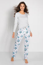 Elegant langermet pyjamassett til dame fra MS StyleHaven, laget av Viskose; Elastan-1; Bomull, farge Blå, størrelse s, med sleeveless ermer, perfekt til casual; dress