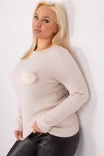 Jumper plus size til dame fra MS StyleHaven, størrelse XL/XXL, med long, bukselengde long, kjolelengde short; mini; knee, kjolestil pencil