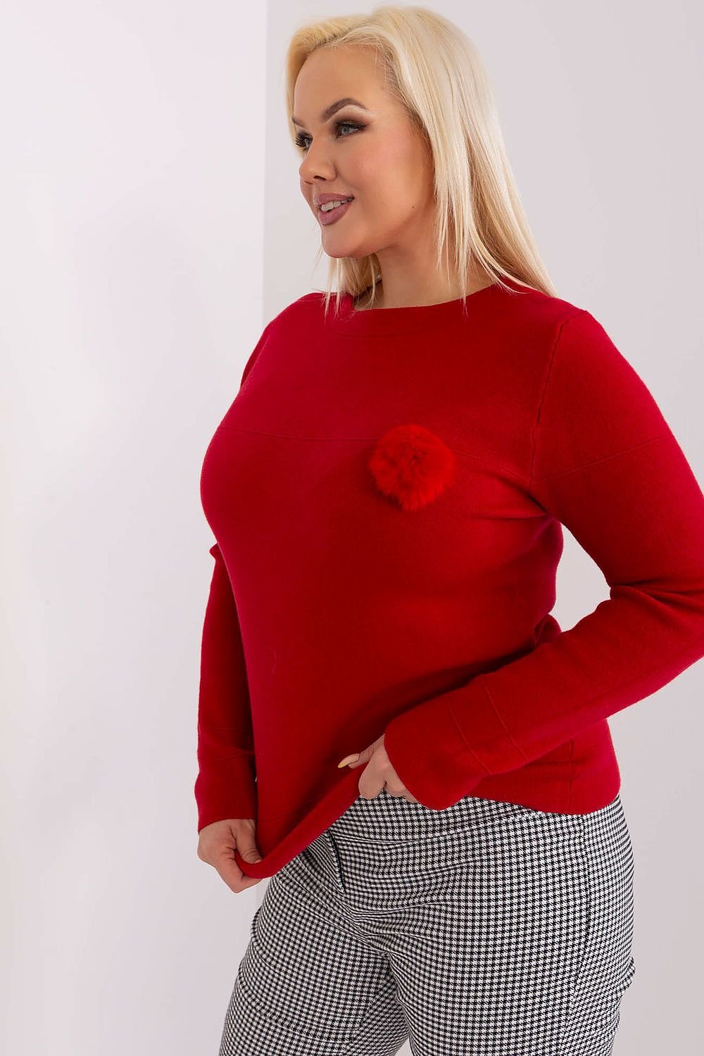 Jumper plus size til dame fra MS StyleHaven, størrelse XL/XXL, med long, bukselengde long, kjolelengde short; mini; knee, kjolestil pencil