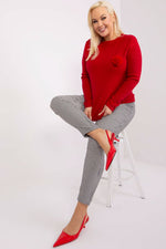 Jumper plus size til dame fra MS StyleHaven, størrelse XL/XXL, med long, bukselengde long, kjolelengde short; mini; knee, kjolestil pencil