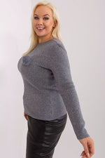 Jumper plus size til dame fra MS StyleHaven, størrelse XL/XXL, med long, bukselengde long, kjolelengde short; mini; knee, kjolestil pencil