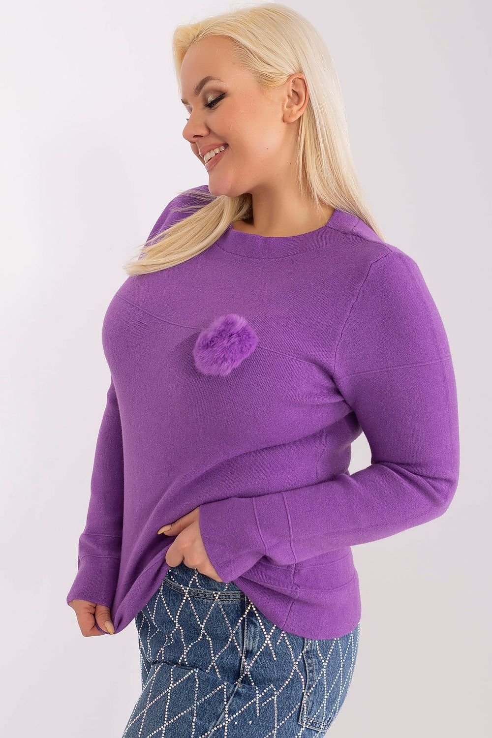 Jumper plus size til dame fra MS StyleHaven, størrelse XL/XXL, med long, bukselengde long, kjolelengde short; mini; knee, kjolestil pencil