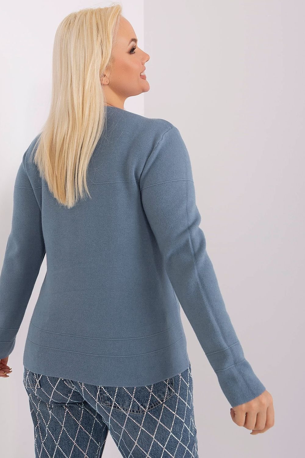Jumper plus size til dame fra MS StyleHaven, størrelse XL/XXL, med long, bukselengde long, kjolelengde short; mini; knee, kjolestil pencil