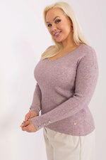 Elegant damegenser med V-hals - plus size FP til dame fra MS StyleHaven, størrelse 2XL/3XL, med long, bukselengde long, kjolelengde mini, kjolestil wrap; a-line