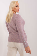 Elegant damegenser med V-hals - plus size FP til dame fra MS StyleHaven, størrelse XL/XXL, med long, bukselengde long, kjolelengde mini, kjolestil wrap; a-line