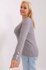 Elegant damegenser med V-hals - plus size FP til dame fra MS StyleHaven, størrelse XL/XXL, med long, bukselengde long, kjolelengde mini, kjolestil wrap; a-line
