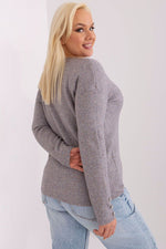 Elegant damegenser med V-hals - plus size FP til dame fra MS StyleHaven, størrelse 2XL/3XL, med long, bukselengde long, kjolelengde mini, kjolestil wrap; a-line