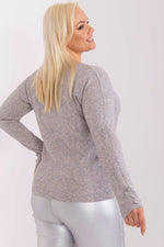 Elegant damegenser med V-hals - plus size FP til dame fra MS StyleHaven, størrelse XL/XXL, med long, bukselengde long, kjolelengde mini, kjolestil wrap; a-line
