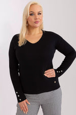 Elegant damegenser med V-hals - plus size FP til dame fra MS StyleHaven, størrelse 2XL/3XL, med long, bukselengde long, kjolelengde mini, kjolestil wrap; a-line