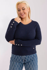 Elegant damegenser med V-hals - plus size FP til dame fra MS StyleHaven, størrelse 2XL/3XL, med long, bukselengde long, kjolelengde mini, kjolestil wrap; a-line