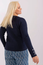 Elegant damegenser med V-hals - plus size FP til dame fra MS StyleHaven, størrelse 2XL/3XL, med long, bukselengde long, kjolelengde mini, kjolestil wrap; a-line