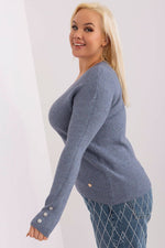 Elegant damegenser med V-hals - plus size FP til dame fra MS StyleHaven, størrelse 2XL/3XL, med long, bukselengde long, kjolelengde mini, kjolestil wrap; a-line
