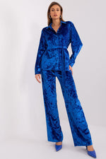 Lakerta veloursett i 2 deler til dame fra MS StyleHaven, laget av Velur; Bomull; polyester, farge Grå, størrelse S/M, med 45720 ermer, perfekt til casual; dress