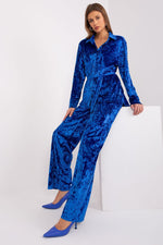 Lakerta veloursett i 2 deler til dame fra MS StyleHaven, laget av Velur; Bomull; polyester, farge Grå, størrelse S/M, med 45720 ermer, perfekt til casual; dress