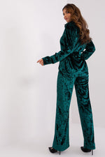 Lakerta veloursett i 2 deler til dame fra MS StyleHaven, laget av Velur; Bomull; polyester, farge Brun, størrelse S/M, med 45720 ermer, perfekt til casual; dress