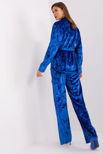 Lakerta veloursett i 2 deler til dame fra MS StyleHaven, laget av Velur; Bomull; polyester, farge Grå, størrelse S/M, med 45720 ermer, perfekt til casual; dress