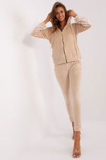 Sett - Relevance til dame fra MS StyleHaven, laget av Viskose; Elastan-1, farge Blå 2, størrelse S/M, med 45720 ermer, perfekt til casual; dress