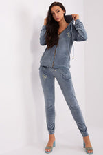 Sett - Relevance til dame fra MS StyleHaven, laget av Viskose; Elastan-1, farge Blå 2, størrelse S/M, med 45720 ermer, perfekt til casual; dress