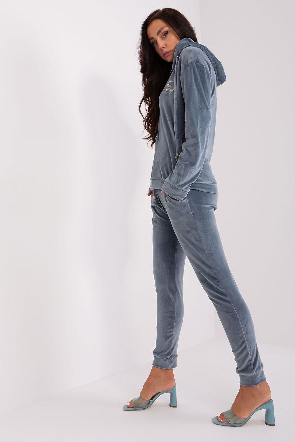 Sett - Relevance til dame fra MS StyleHaven, laget av Viskose; Elastan-1, farge Blå 2, størrelse S/M, med 45720 ermer, perfekt til casual; dress