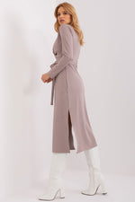 Spring Allure Daydress – Lakerta til dame fra MS StyleHaven, laget av Bomull; polyester, farge Brun, størrelse S/M, med long ermer, perfekt til casual; dress