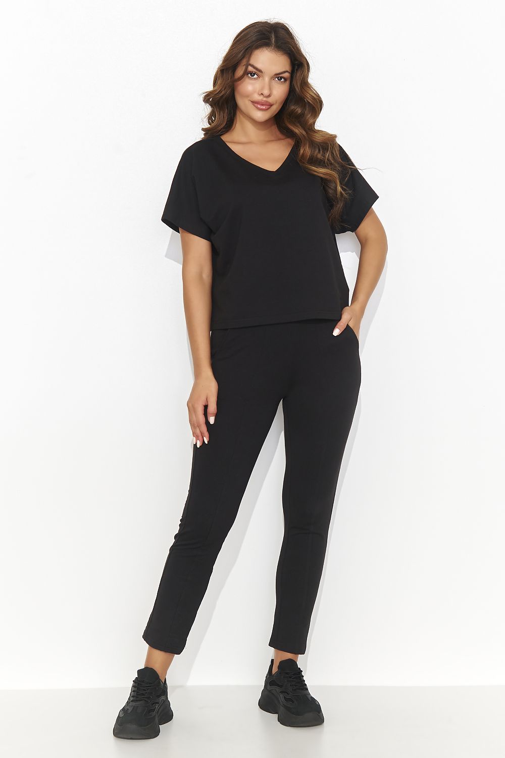 Sett Numinou til dame fra MS StyleHaven, laget av Bomull, farge Brun, størrelse 38, med short ermer, perfekt til casual; dress