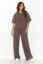 Sett Numinou til dame fra MS StyleHaven, laget av Bomull, farge beige, størrelse 40, med short ermer, perfekt til casual; dress