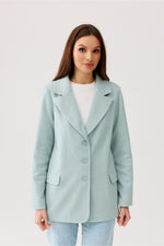 Klassisk blazer med fiskebensmønster og flatterende passform - Roco Fashion fra MS StyleHaven, størrelse 42, med long, bukselengde long, kjolelengde midi, kjolestil pencil; sweater