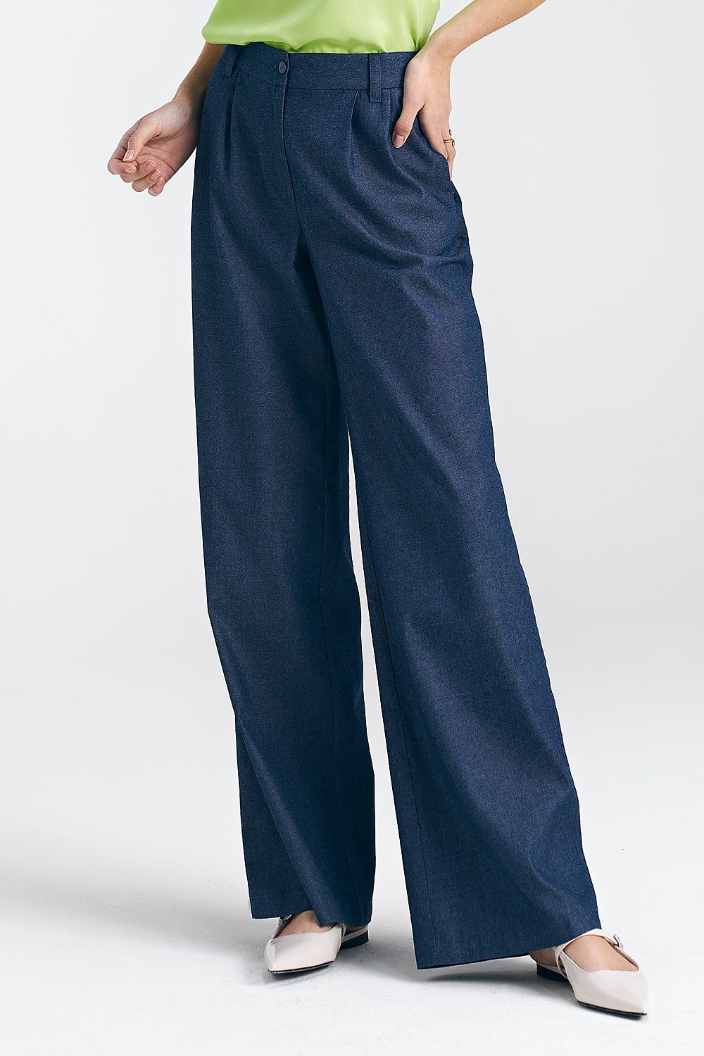 Bukser Nife til dame fra MS StyleHaven, laget av Bomull, farge Marineblå, størrelse 36, med long ermer, bukselengde long, perfekt til casual; dress