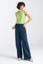 Bukser Nife til dame fra MS StyleHaven, laget av Bomull, farge Marineblå, størrelse 38, med long ermer, perfekt til casual; dress