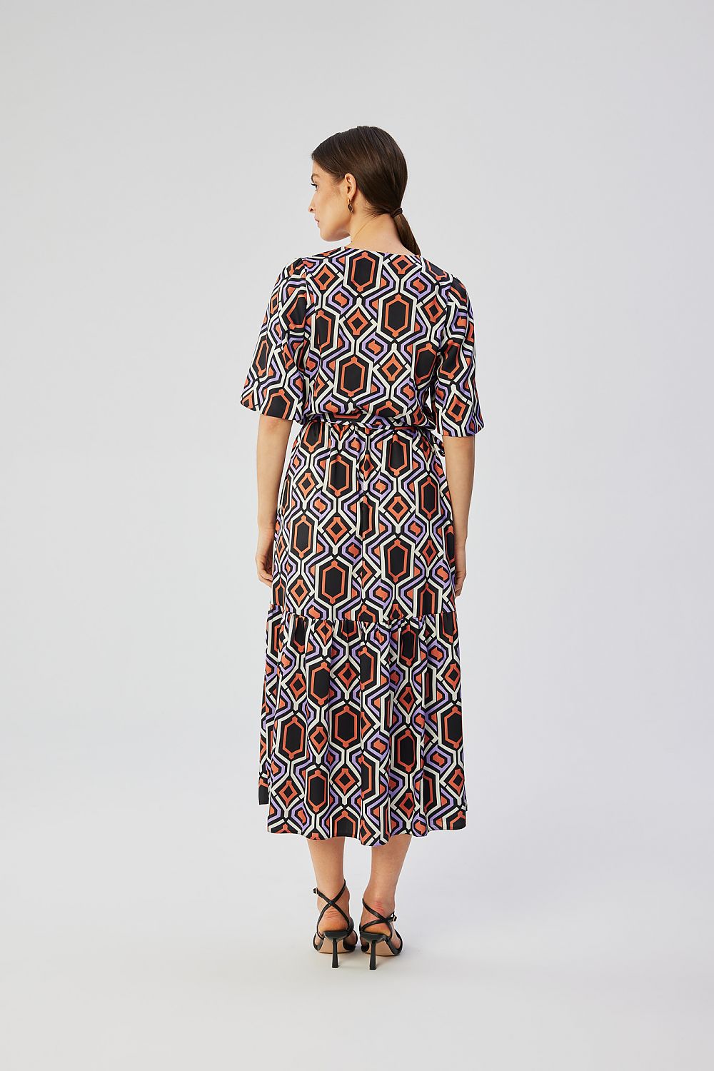 Dagkjole Stylove til dame fra MS StyleHaven, laget av polyester, farge Flerfarget, størrelse M, med short ermer, perfekt til dress
