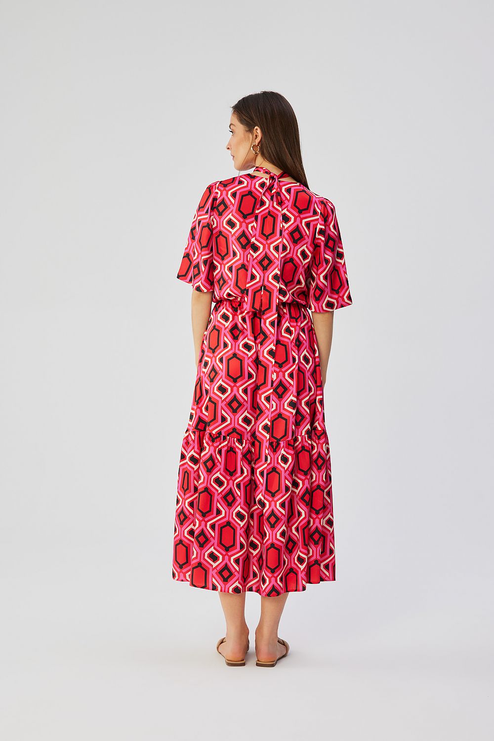 Dagkjole Stylove til dame fra MS StyleHaven, laget av polyester, farge Flerfarget, størrelse XL, med short ermer, perfekt til dress