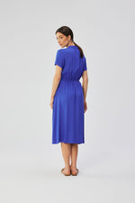 Dagkjole Stylove til dame fra MS StyleHaven, laget av Viskose, farge Blå, størrelse M, med short ermer, perfekt til dress