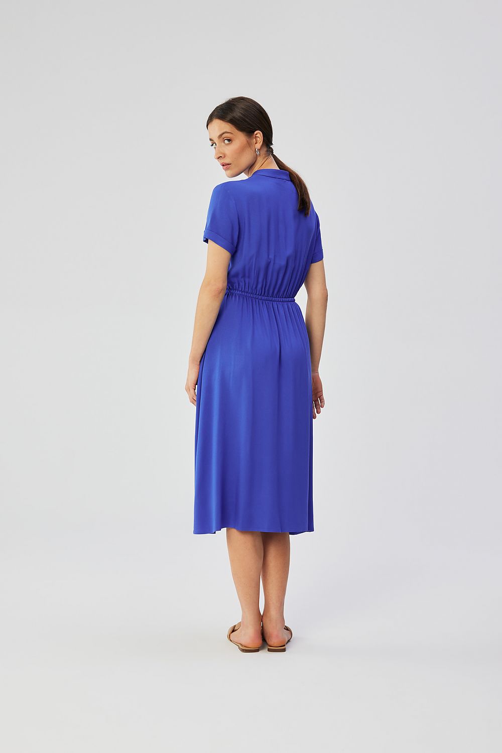 Dagkjole Stylove til dame fra MS StyleHaven, laget av Viskose, farge Blå, størrelse M, med short ermer, perfekt til dress