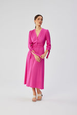 Dagkjole Stylove til dame fra MS StyleHaven, laget av Viskose, farge Blå, størrelse L, med lang ermer, perfekt til dress