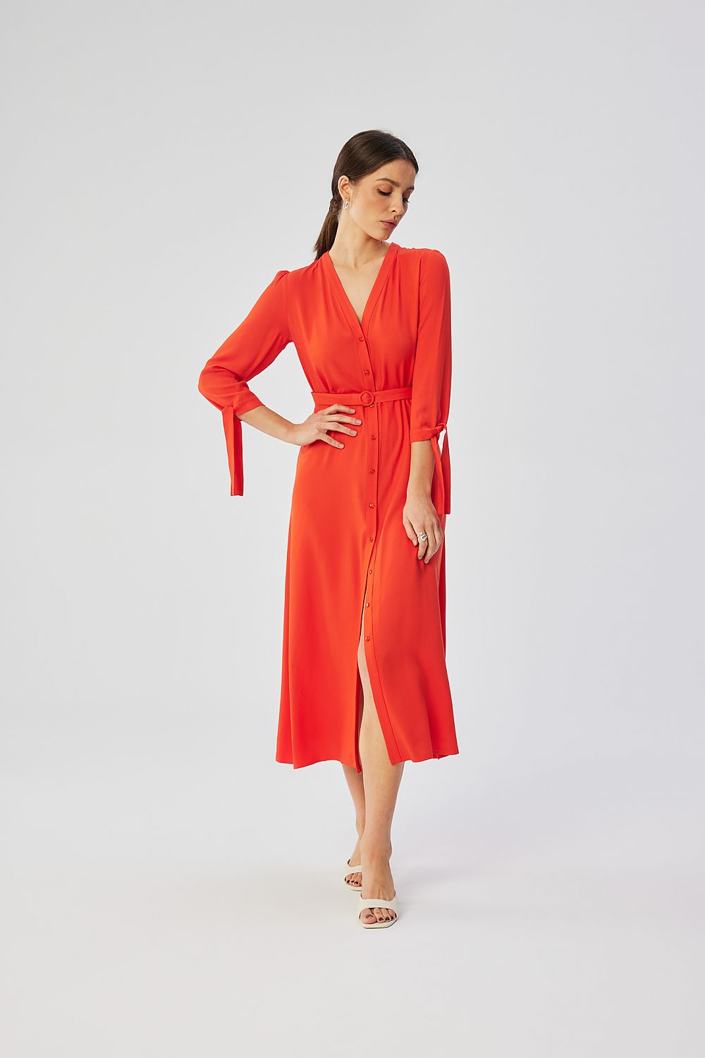 Dagkjole Stylove til dame fra MS StyleHaven, laget av Viskose, farge Blå, størrelse XXL, med lang ermer, perfekt til dress