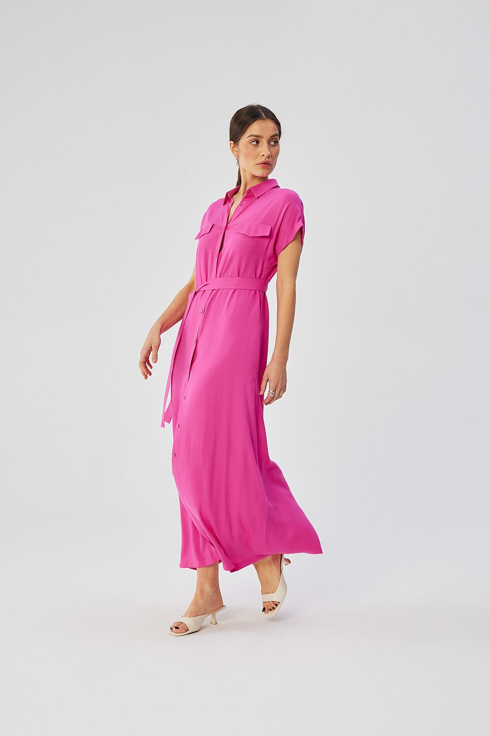 Dagkjole Stylove til dame fra MS StyleHaven, laget av Viskose, farge Blå, størrelse L, med short ermer, perfekt til dress