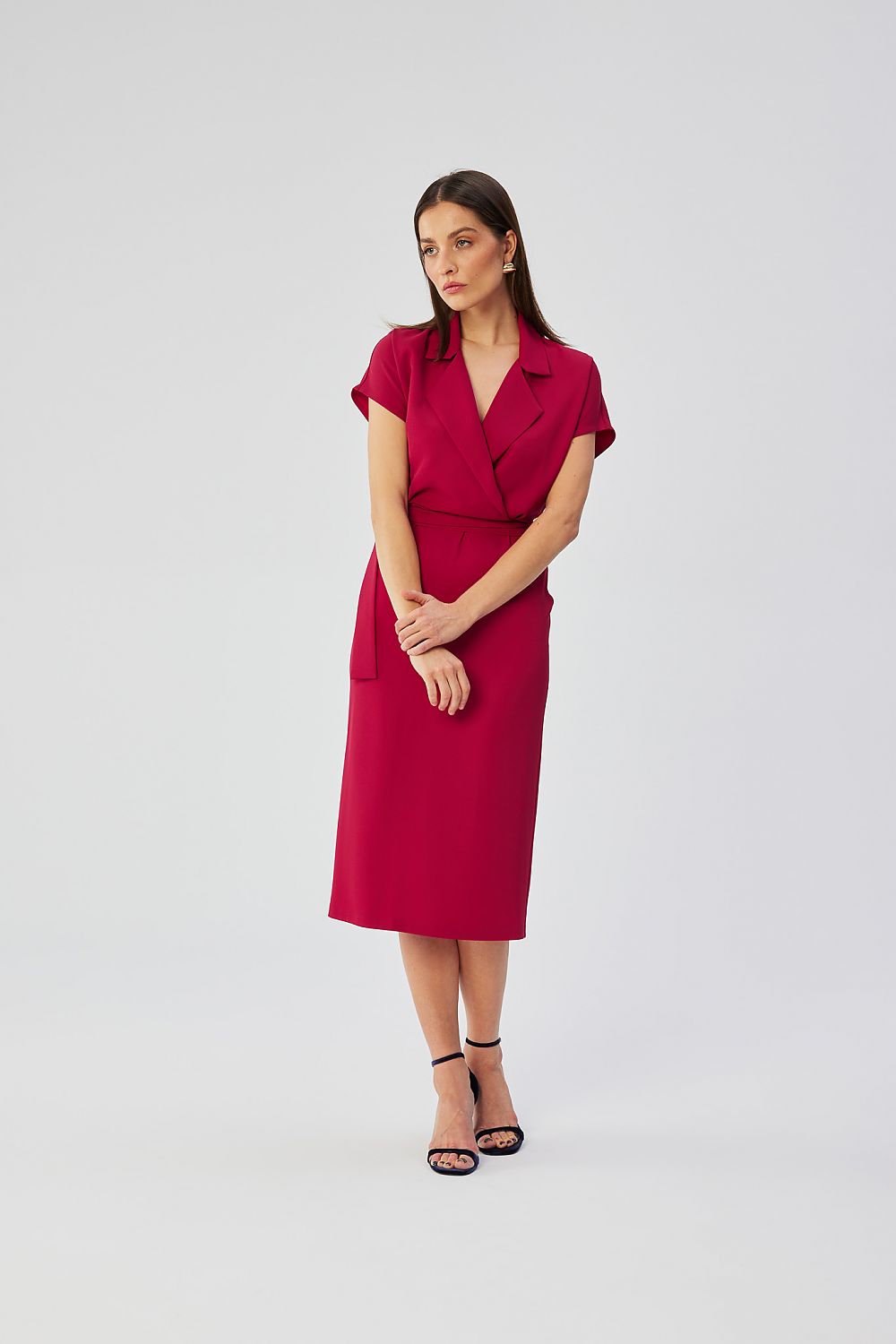 Dagkjole Stylove til dame fra MS StyleHaven, laget av polyester, farge Blå, størrelse L, med short ermer, perfekt til dress