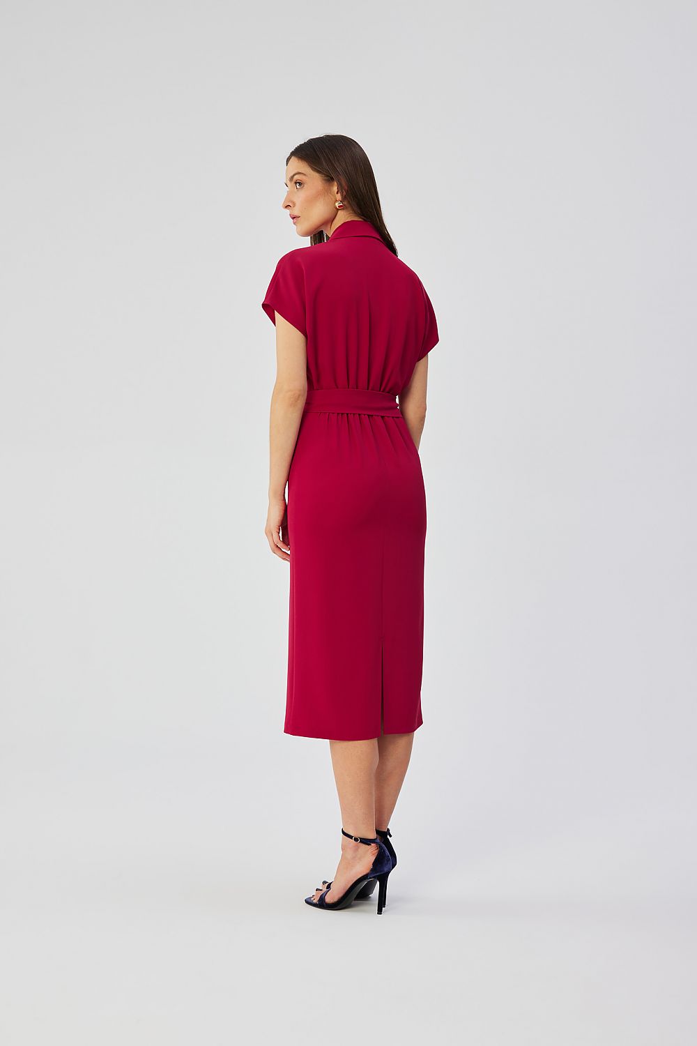 Dagkjole Stylove til dame fra MS StyleHaven, laget av polyester, farge Blå, størrelse XL, med short ermer, perfekt til dress