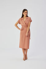 Dagkjole Stylove til dame fra MS StyleHaven, laget av polyester, farge Blå, størrelse XXL, med short ermer, perfekt til dress