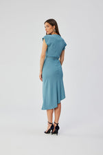 Cocktailkjole / Stylove til dame fra MS StyleHaven, laget av polyester, farge Blå, størrelse M, med short ermer, perfekt til dress