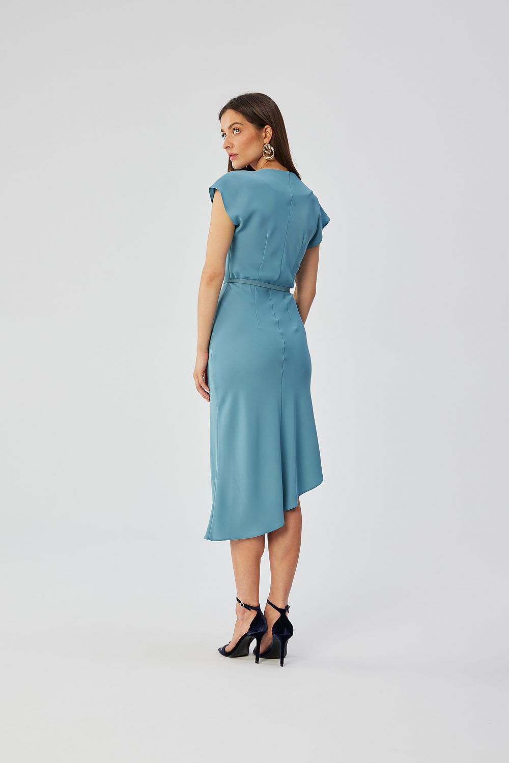 Cocktailkjole / Stylove til dame fra MS StyleHaven, laget av polyester, farge Blå, størrelse M, med short ermer, perfekt til dress