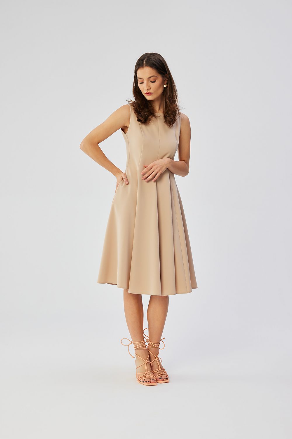 Dagkjole Stylove til dame fra MS StyleHaven, laget av polyester; Viskose, farge Rød, størrelse L, med sleeveless; 3-4 ermer, perfekt til dress
