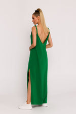 Enkelt Dagkjole - Moe til dame fra MS StyleHaven, laget av Bomull, farge Grønn, størrelse M, med sleeveless ermer, perfekt til dress
