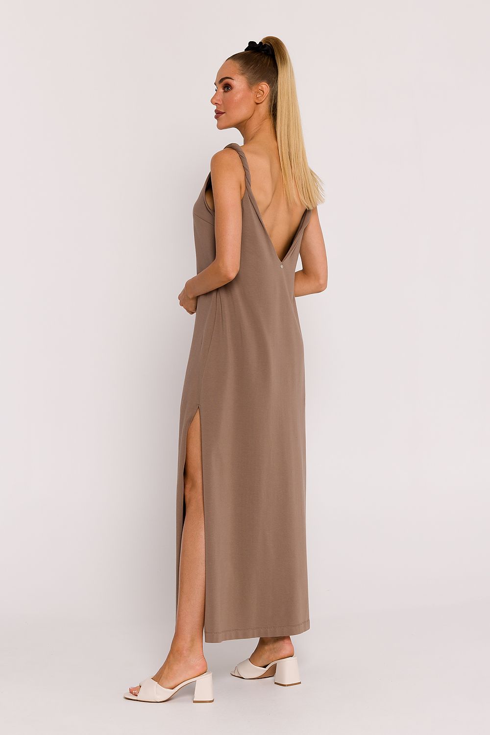 Enkelt Dagkjole - Moe til dame fra MS StyleHaven, laget av Bomull, farge Grønn, størrelse XL, med sleeveless ermer, perfekt til dress