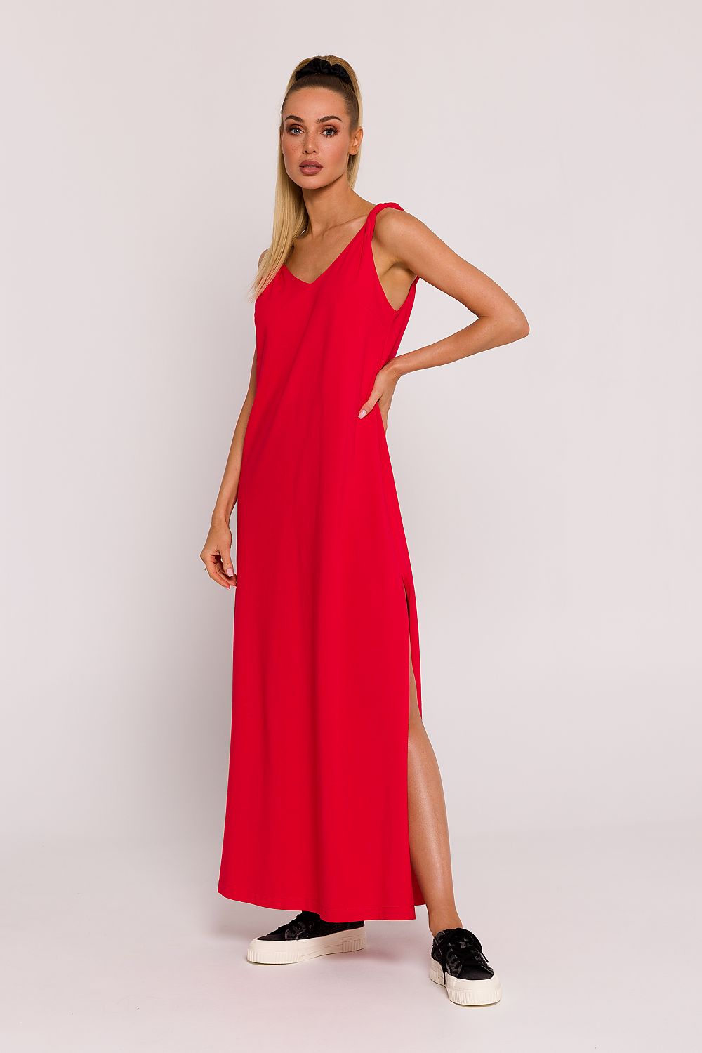 Enkelt Dagkjole - Moe til dame fra MS StyleHaven, laget av Bomull, farge Grønn, størrelse XXL, med sleeveless ermer, perfekt til dress